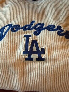 LA Dodgers Cream ribbed Sweatshirt and sweatpants with Dodgers Logo